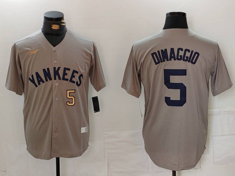 Men New York Yankees #5 Dimaggio Grey Throwback Game 2024 Nike MLB Jersey style 8141->new york yankees->MLB Jersey